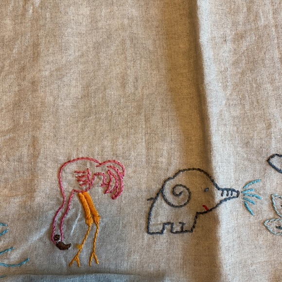 Coyuchi Embroider Linen Receiving Blanket - Picture 3 of 4